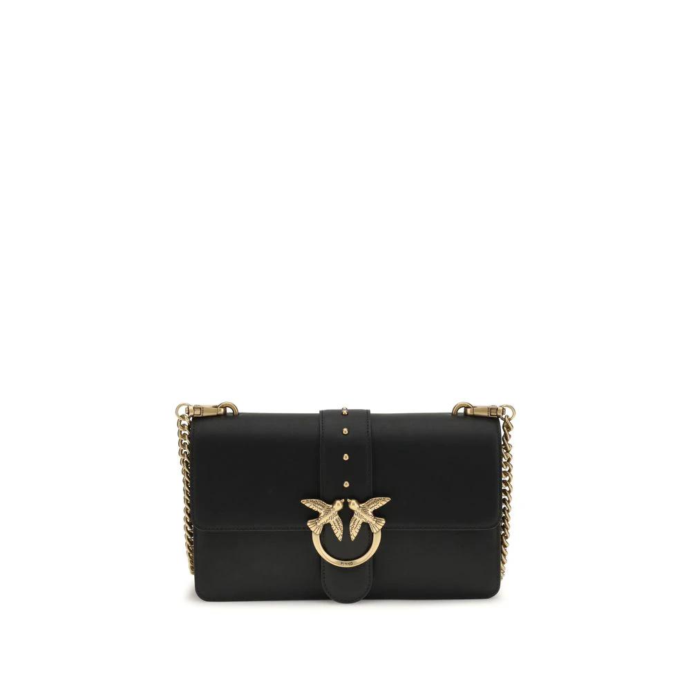 PINKO Schwarze Kalbsleder Bos Taurus Schultertasche by PINKO