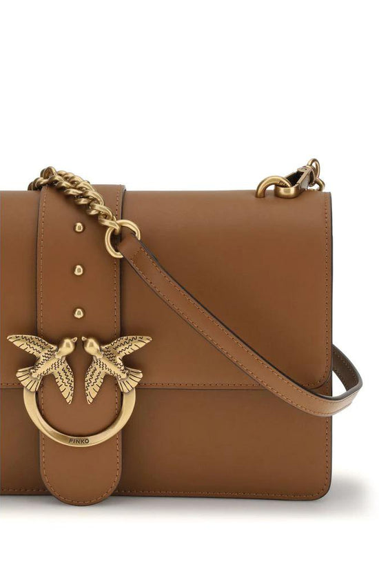 PINKO Braune Kalbsleder Bos Taurus Schultertasche by PINKO