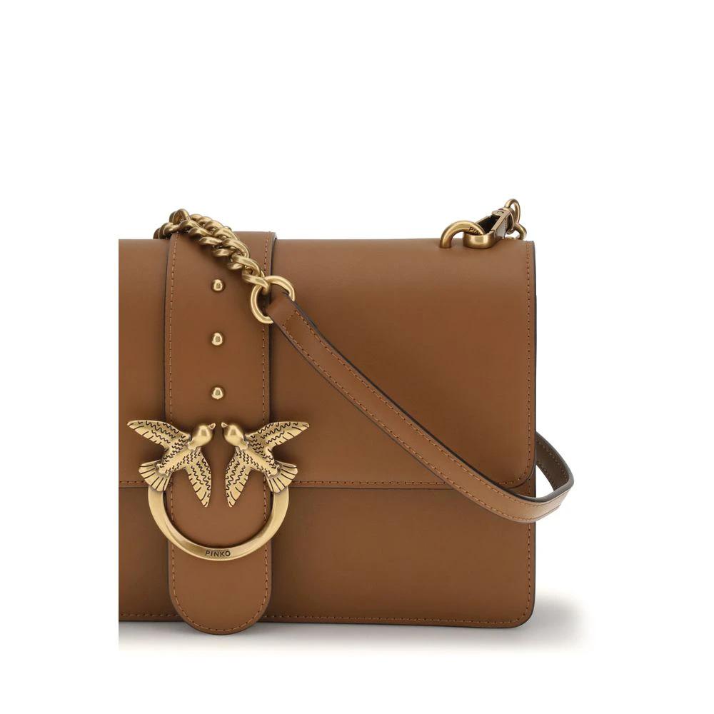 PINKO Braune Kalbsleder Bos Taurus Schultertasche by PINKO
