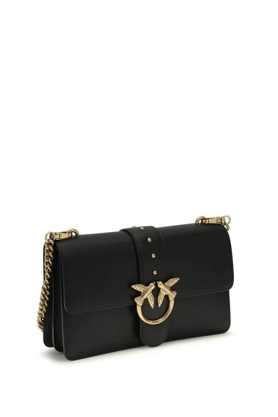 PINKO Schwarze Kalbsleder Bos Taurus Schultertasche by PINKO