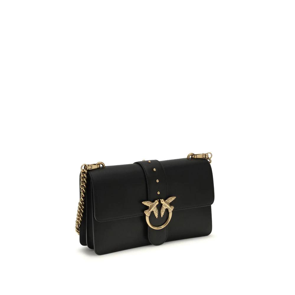 PINKO Schwarze Kalbsleder Bos Taurus Schultertasche by PINKO
