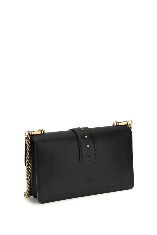 PINKO Schwarze Kalbsleder Bos Taurus Schultertasche by PINKO