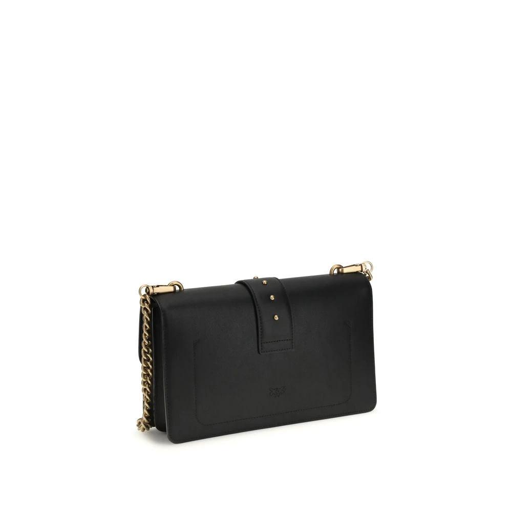 PINKO Schwarze Kalbsleder Bos Taurus Schultertasche by PINKO