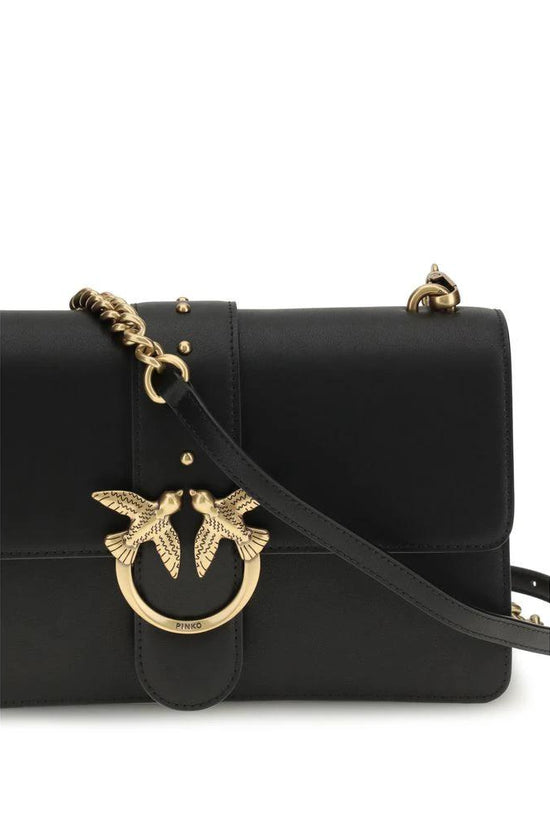 PINKO Schwarze Kalbsleder Bos Taurus Schultertasche by PINKO
