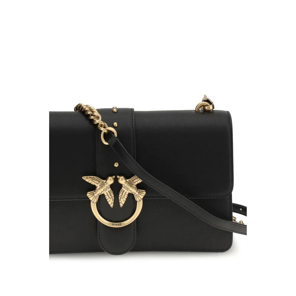 PINKO Schwarze Kalbsleder Bos Taurus Schultertasche by PINKO