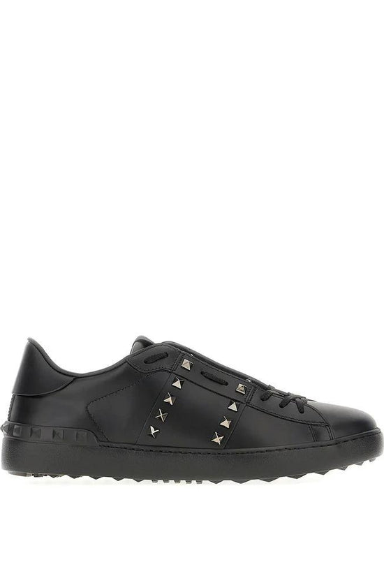 Valentino Garavani Schwarze Leder Low-Top-Sneaker by Valentino Garavani
