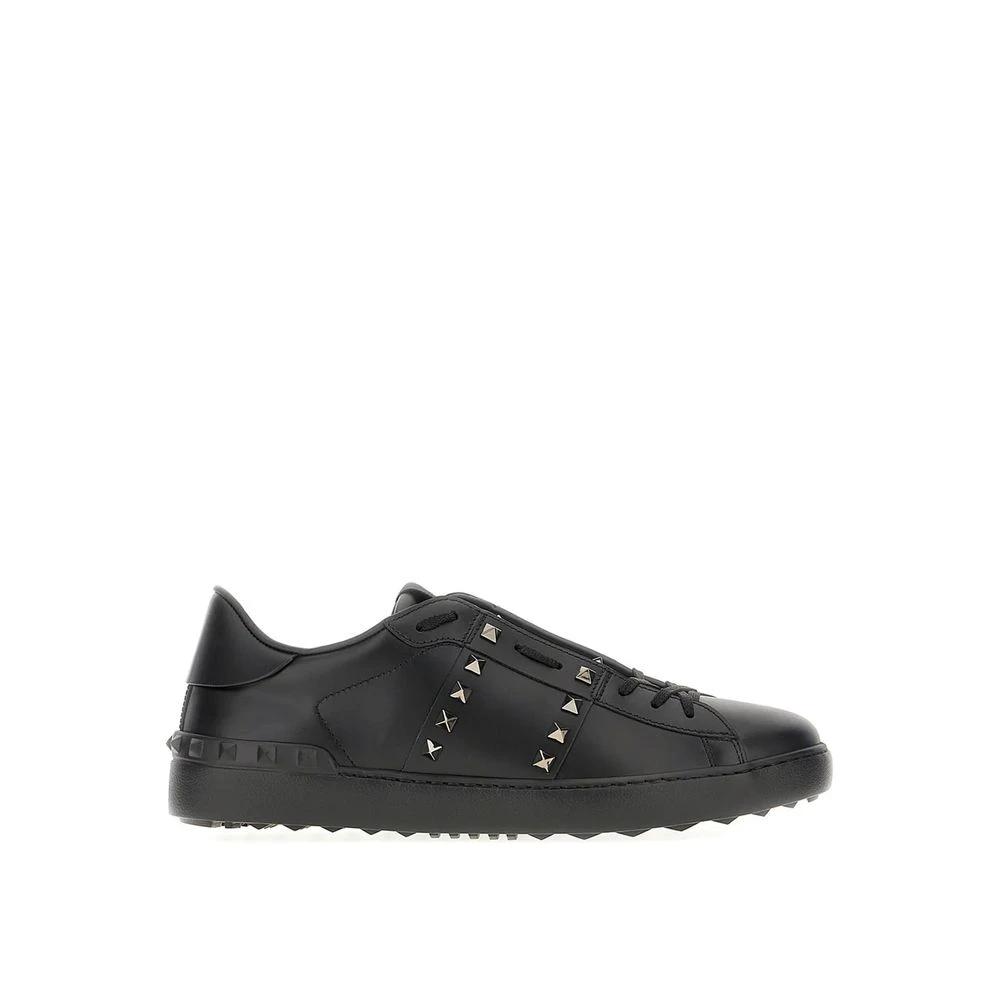 Valentino Garavani Schwarze Leder Low-Top-Sneaker by Valentino Garavani