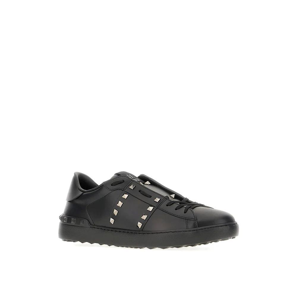 Valentino Garavani Schwarze Leder Low-Top-Sneaker by Valentino Garavani