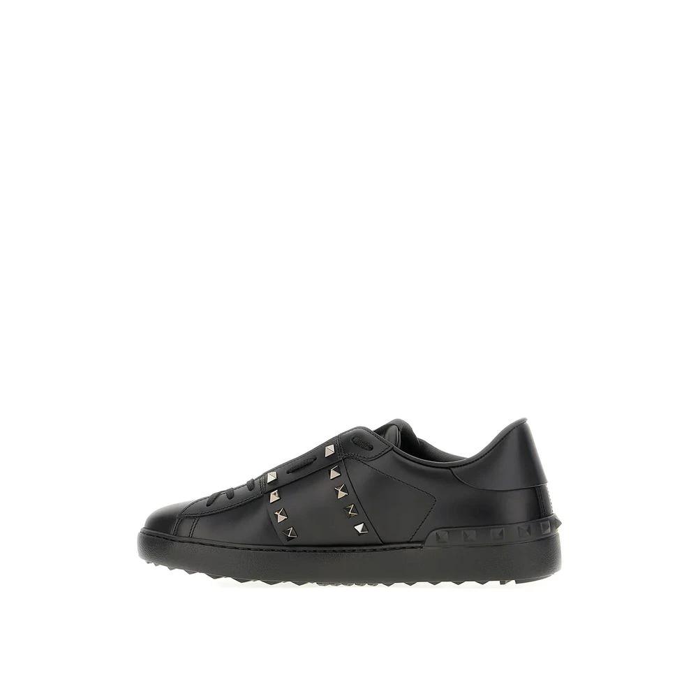 Valentino Garavani Schwarze Leder Low-Top-Sneaker by Valentino Garavani