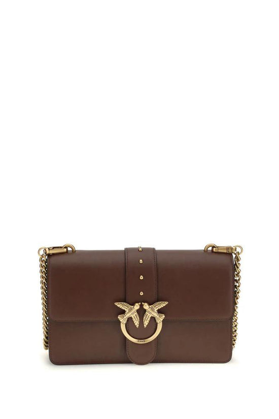 PINKO Braune Kalbsleder Bos Taurus Schultertasche by PINKO