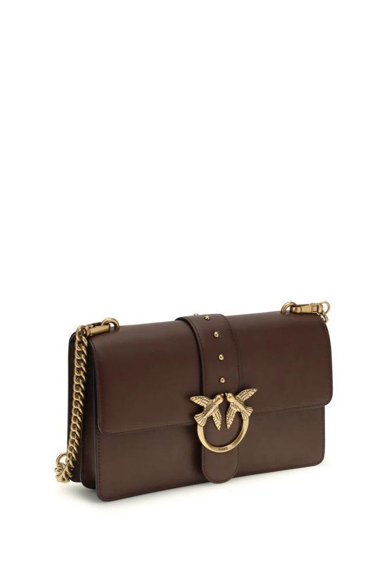 PINKO Braune Kalbsleder Bos Taurus Schultertasche by PINKO