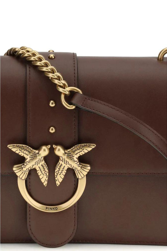 PINKO Braune Kalbsleder Bos Taurus Schultertasche by PINKO