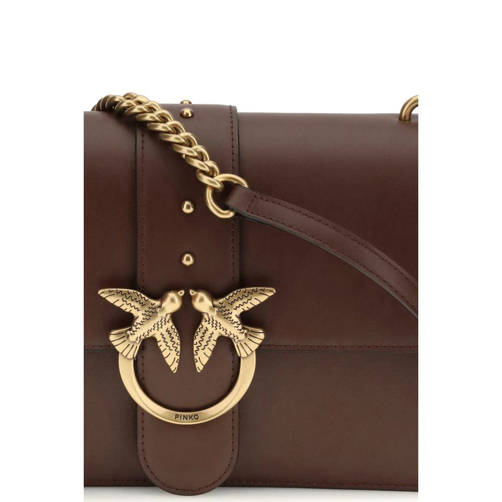 PINKO Braune Kalbsleder Bos Taurus Schultertasche by PINKO