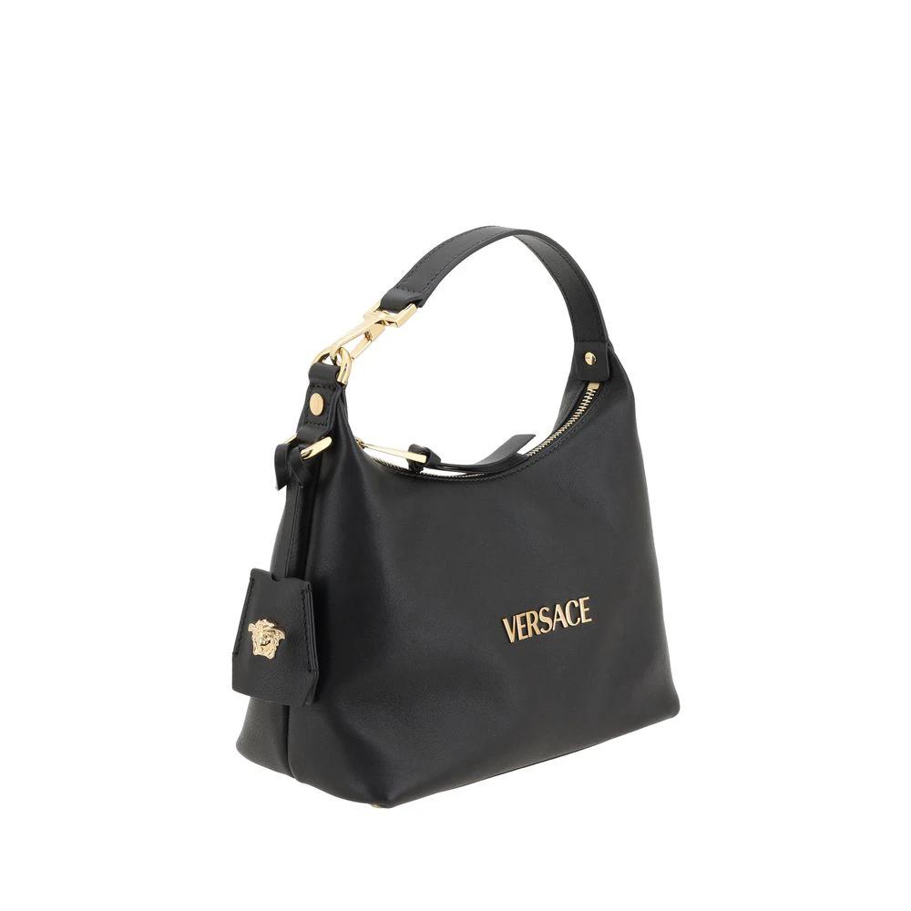 Versace Schwarze Kalbsleder Bos Taurus Handtasche by Versace