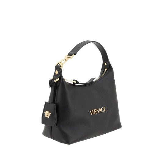Versace Schwarze Kalbsleder Bos Taurus Handtasche by Versace