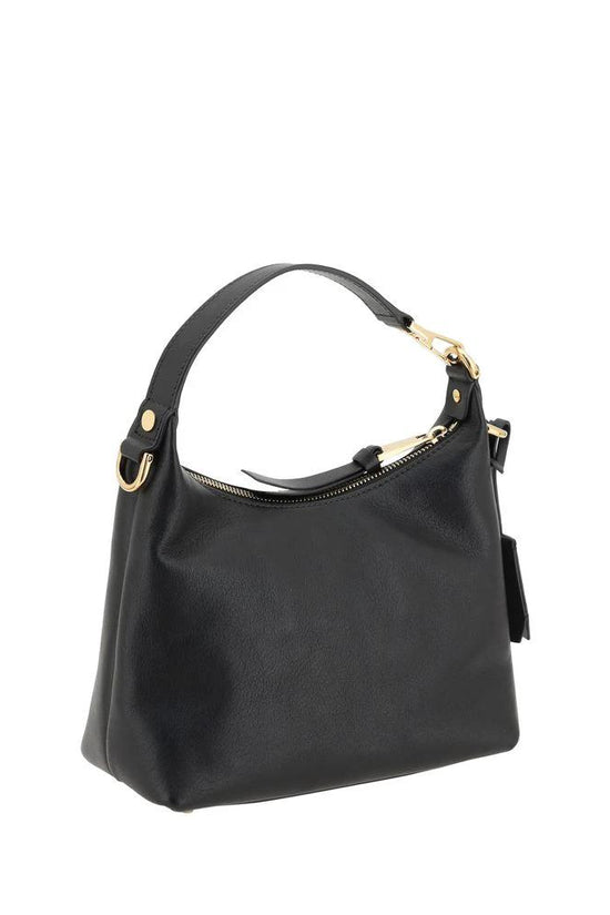 Versace Schwarze Kalbsleder Bos Taurus Handtasche by Versace