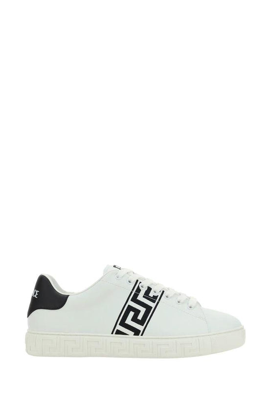 Versace Weiße Kalbsleder Bos Taurus Low-Top-Sneaker by Versace
