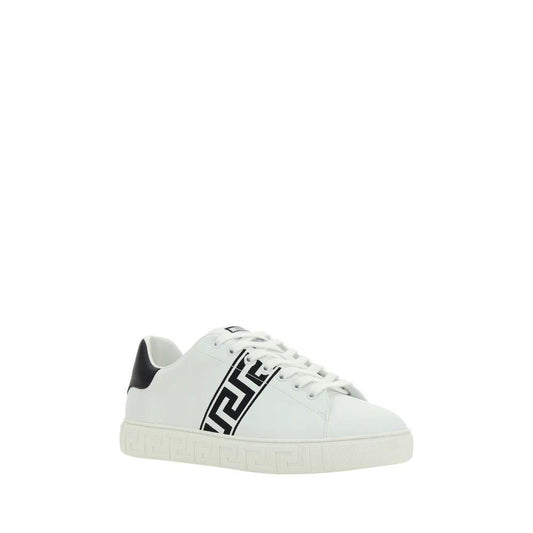 Versace Weiße Kalbsleder Bos Taurus Low-Top-Sneaker by Versace