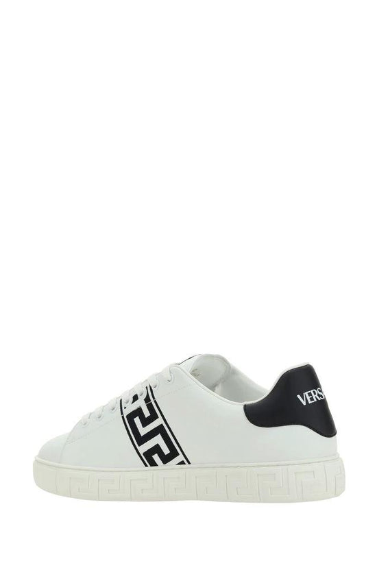 Versace Weiße Kalbsleder Bos Taurus Low-Top-Sneaker by Versace