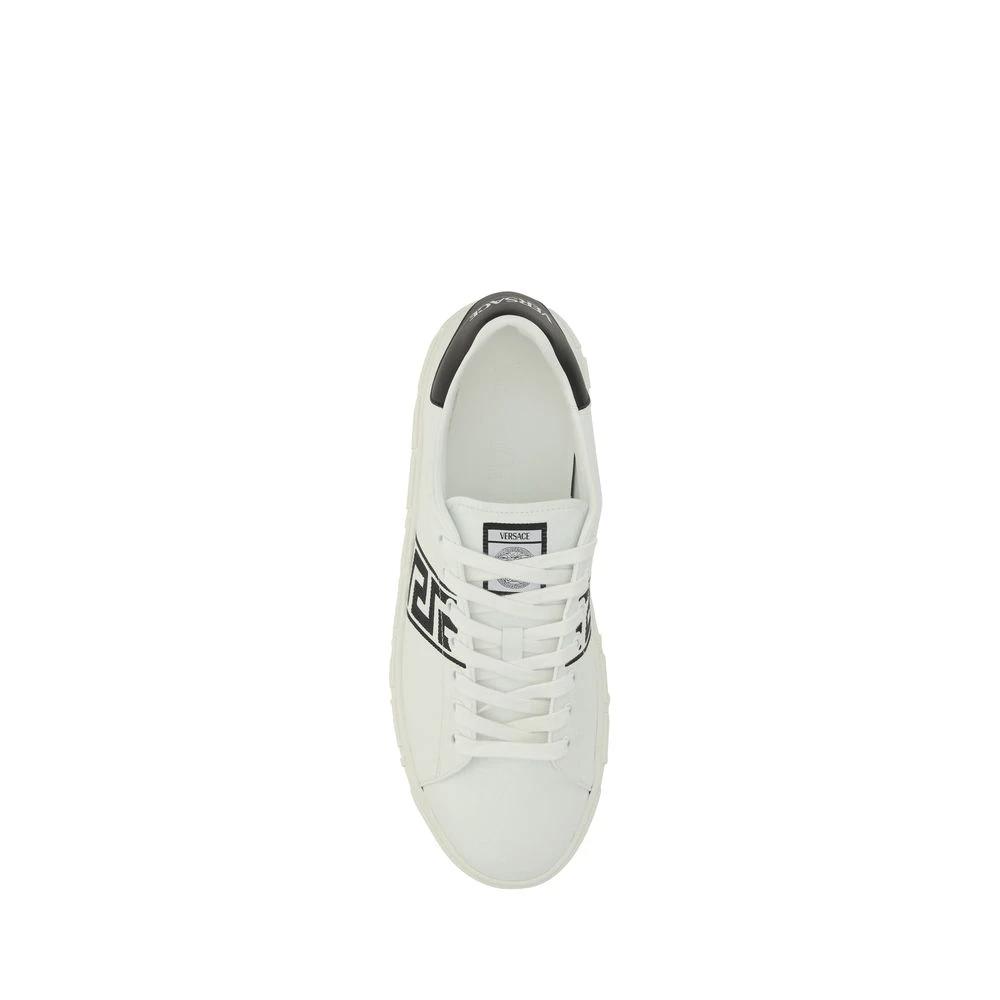Versace Weiße Kalbsleder Bos Taurus Low-Top-Sneaker by Versace