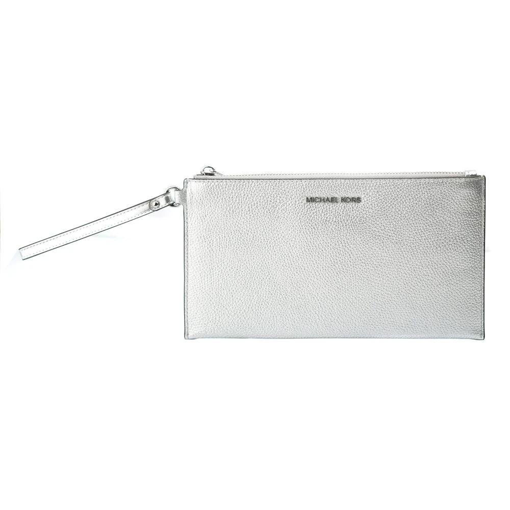 Michael Kors Graue Leder-Clutch by Michael Kors
