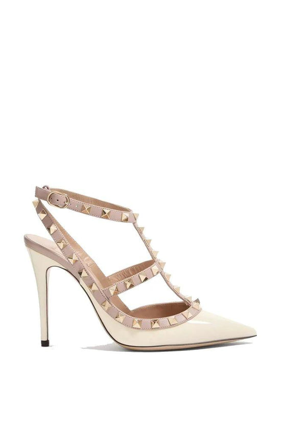 Valentino Garavani Beige Calfskin Pumps by Valentino Garavani