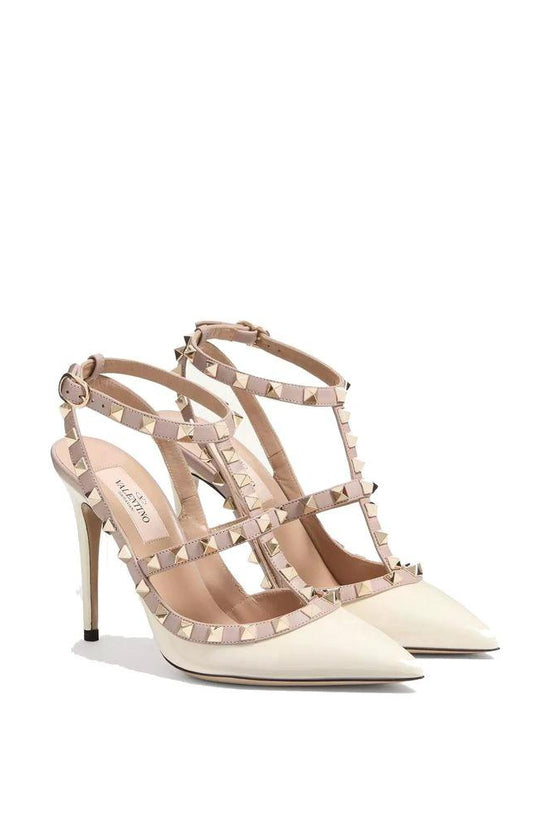 Valentino Garavani Beige Calfskin Pumps by Valentino Garavani