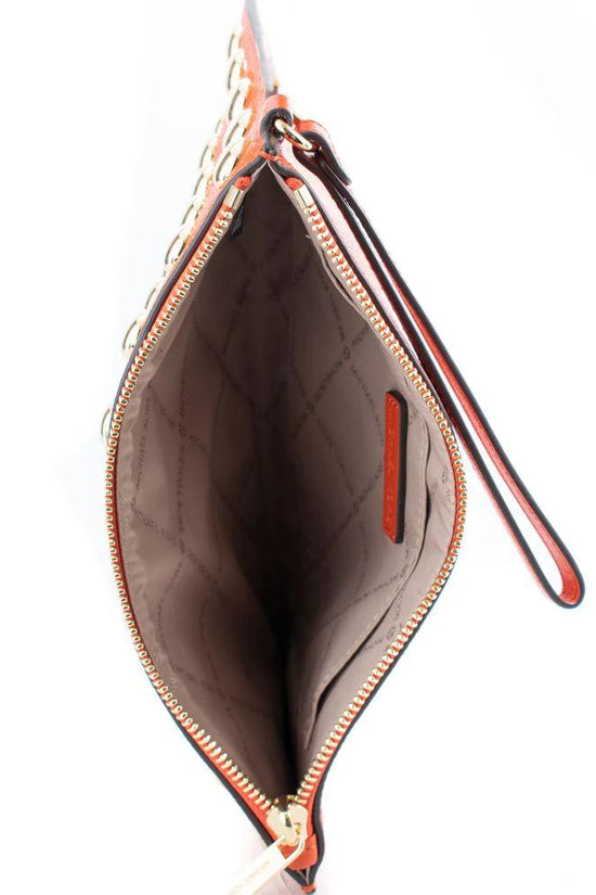 Michael Kors Orange Leather Clutch Bag by Michael Kors