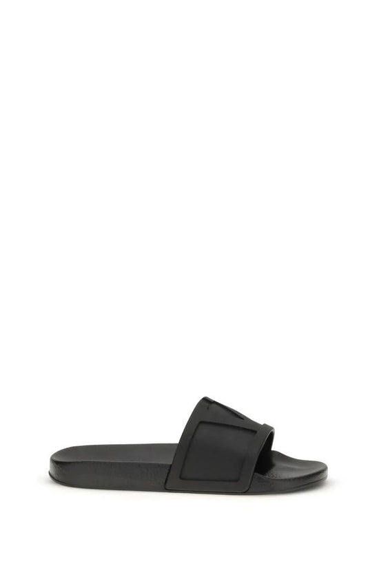Valentino Garavani Schwarze Gummisandalen by Valentino Garavani