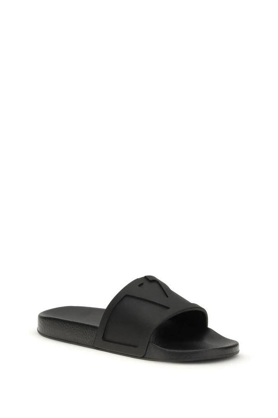 Valentino Garavani Schwarze Gummisandalen by Valentino Garavani