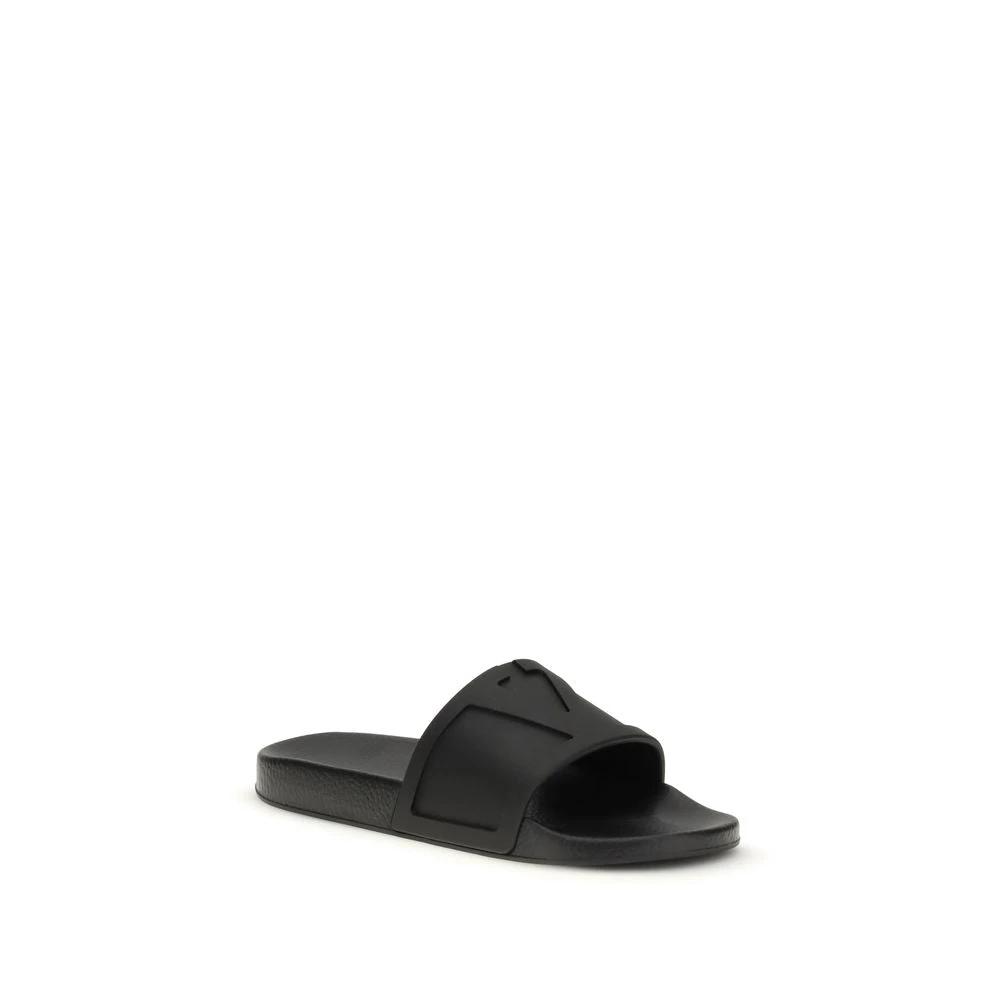 Valentino Garavani Schwarze Gummisandalen by Valentino Garavani