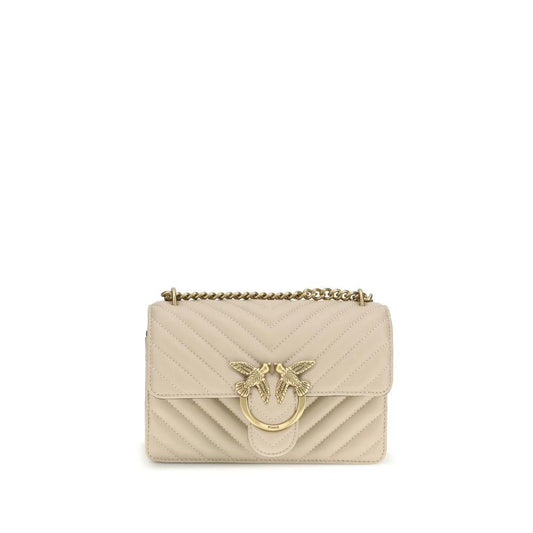 PINKO Beige Calf Leather Bos Taurus Schultertasche by PINKO