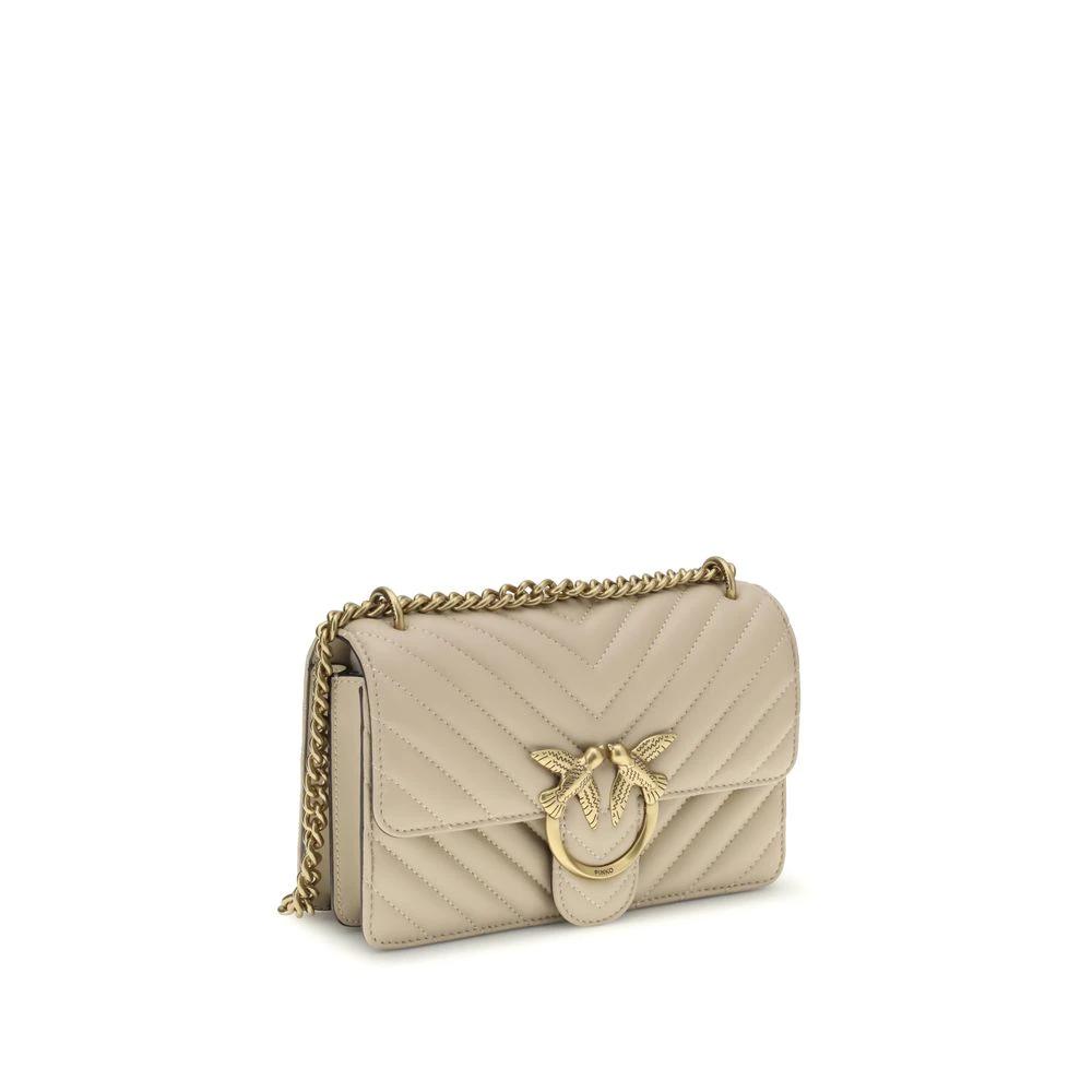 PINKO Beige Calf Leather Bos Taurus Schultertasche by PINKO