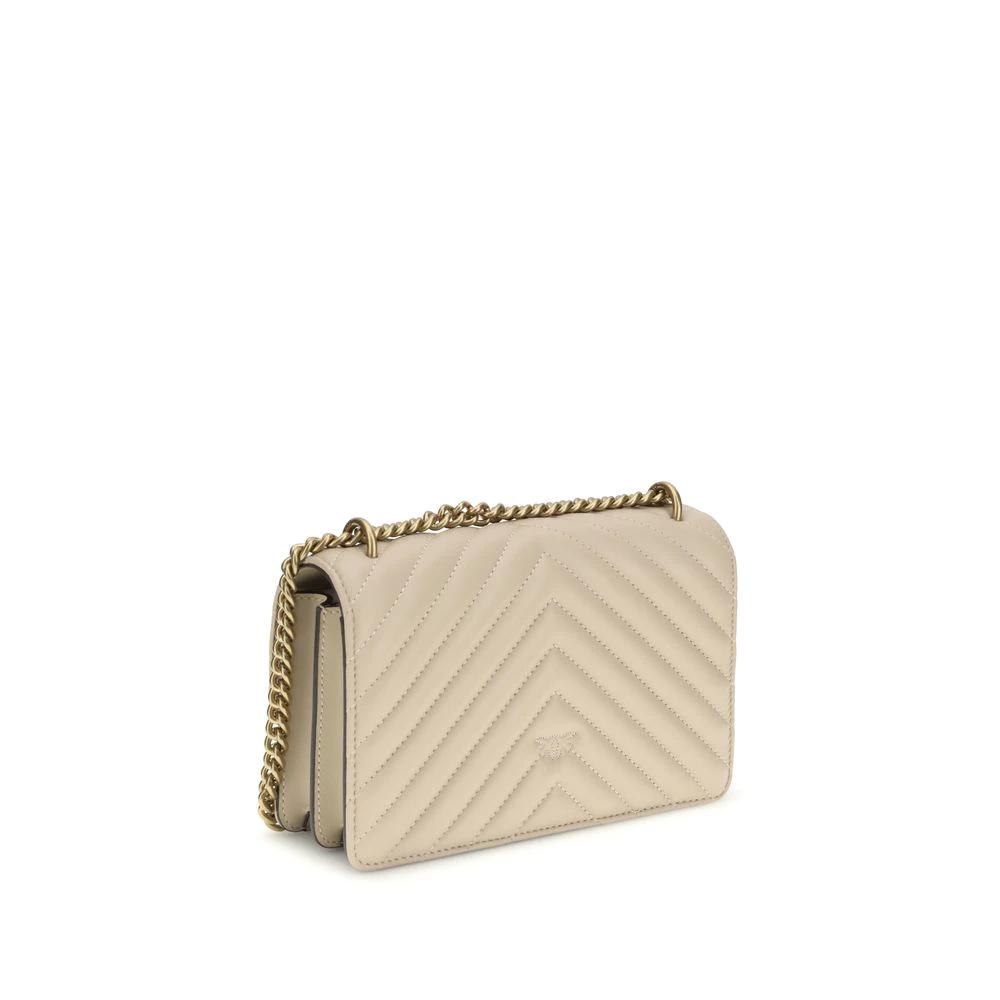 PINKO Beige Calf Leather Bos Taurus Schultertasche by PINKO