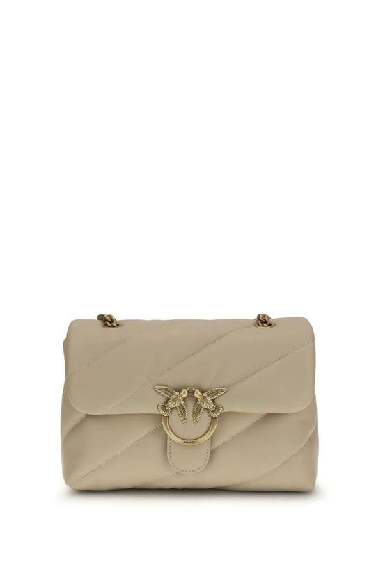 PINKO Schultertasche aus beigem Kalbsleder Bos Taurus by PINKO