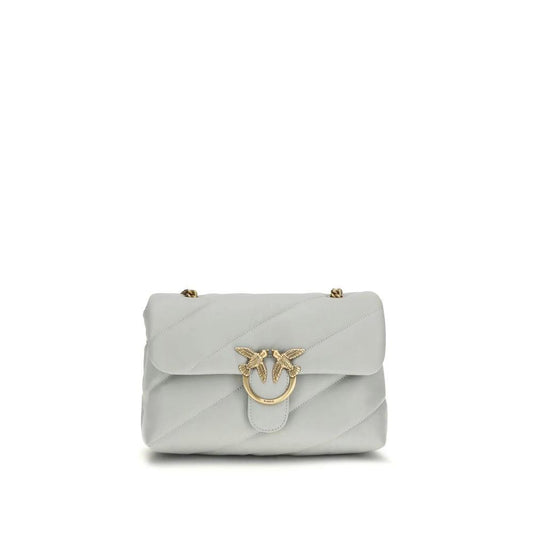 PINKO Graue Bos Taurus Kalbsleder Schultertasche by PINKO