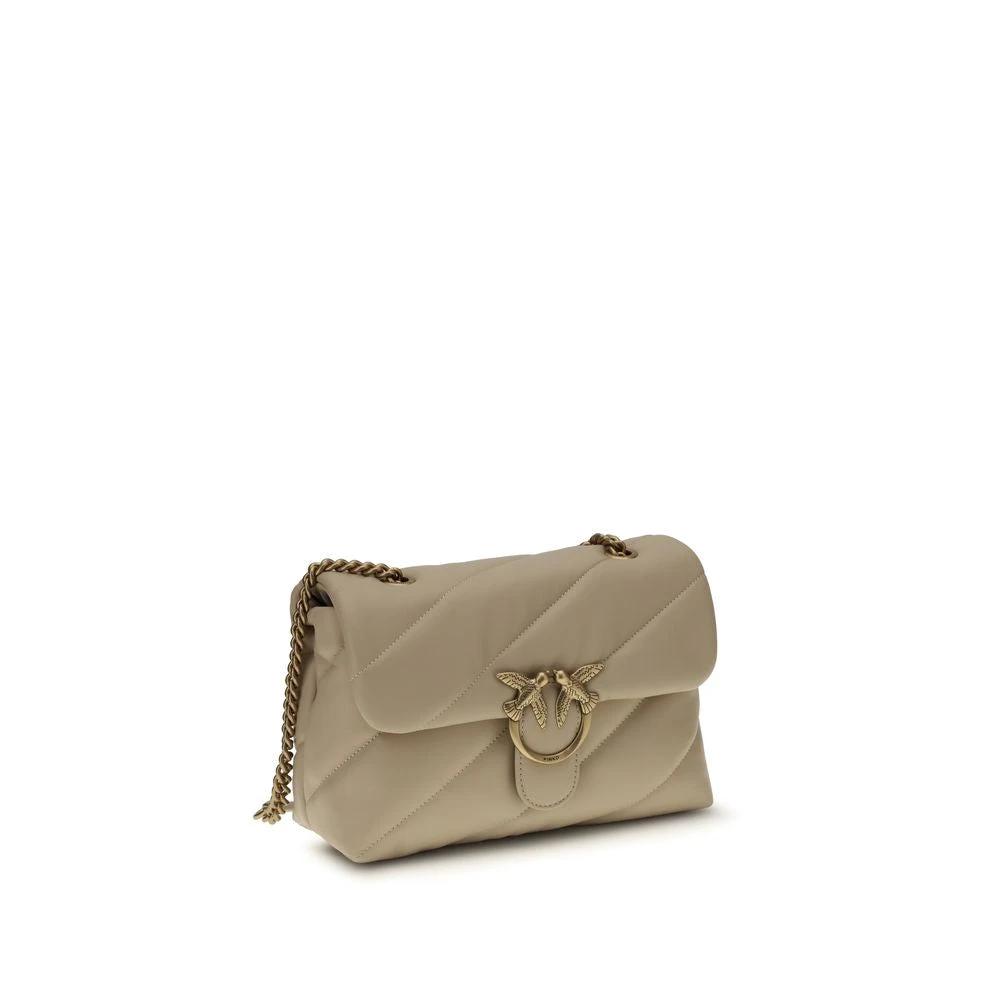 PINKO Schultertasche aus beigem Kalbsleder Bos Taurus by PINKO