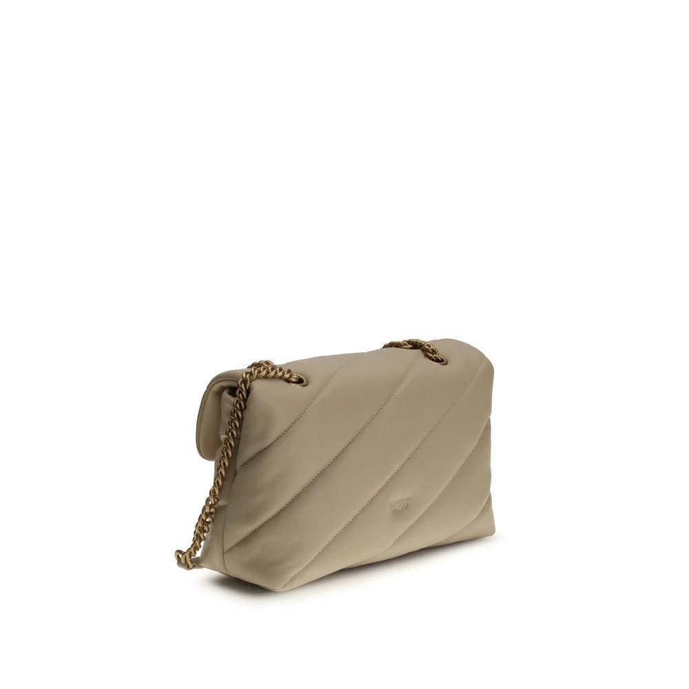 PINKO Schultertasche aus beigem Kalbsleder Bos Taurus by PINKO