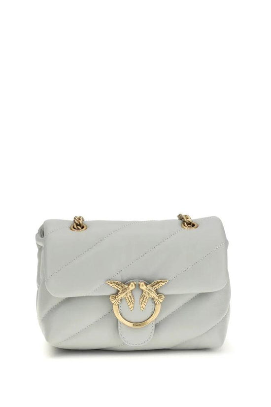 PINKO Graue Bos Taurus Kalbsleder Umhängetasche by PINKO