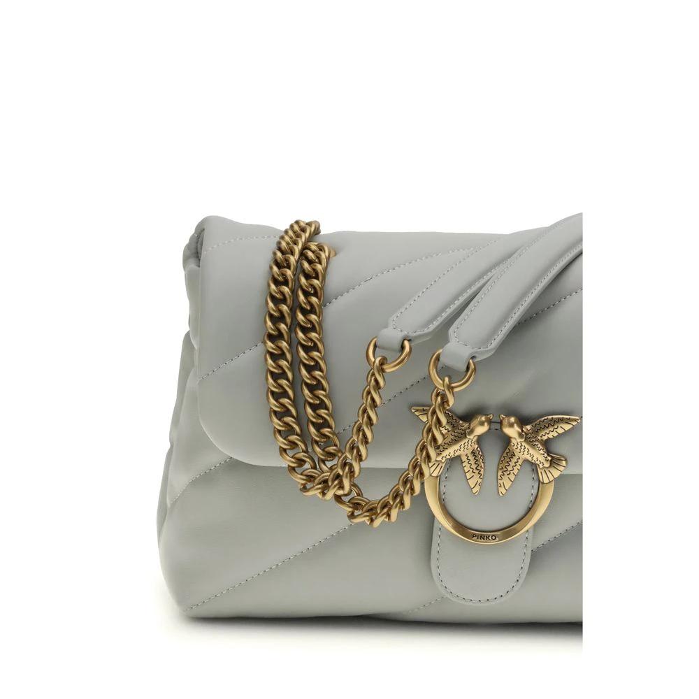 PINKO Graue Bos Taurus Kalbsleder Schultertasche by PINKO