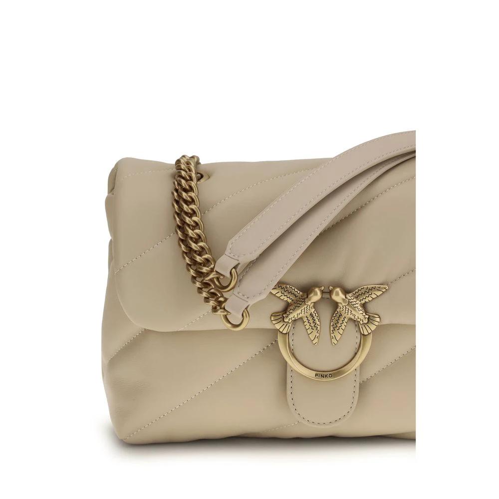 PINKO Schultertasche aus beigem Kalbsleder Bos Taurus by PINKO