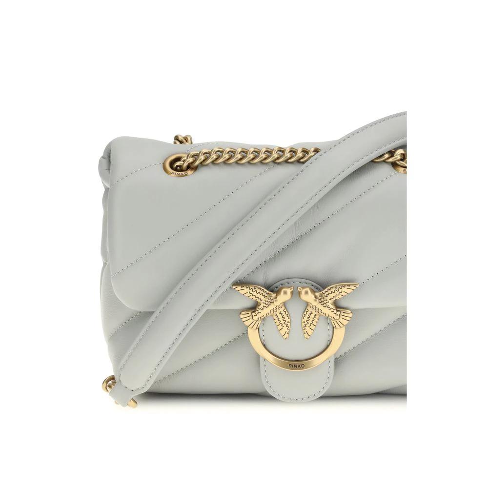 PINKO Graue Bos Taurus Kalbsleder Umhängetasche by PINKO