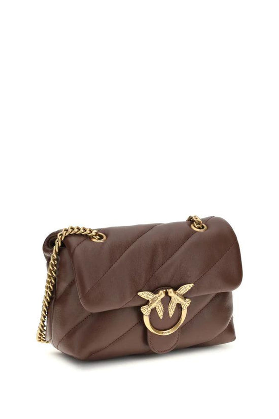 PINKO Schultertasche aus braunem Kalbsleder Bos Taurus by PINKO