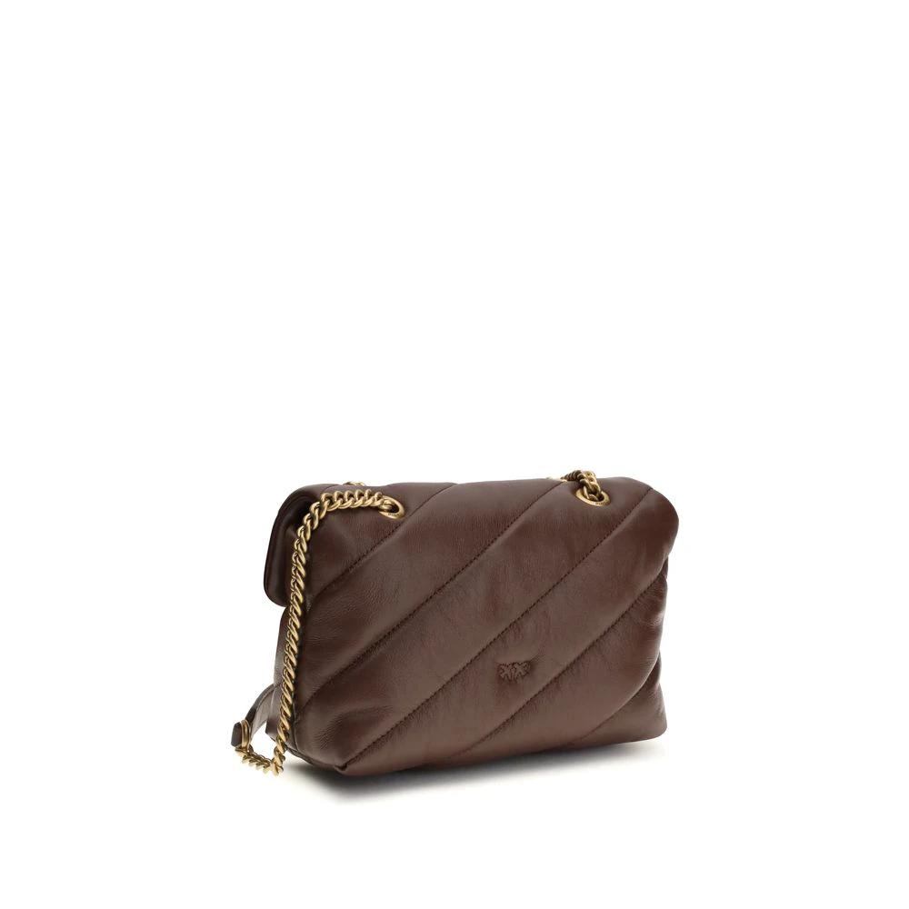 PINKO Schultertasche aus braunem Kalbsleder Bos Taurus by PINKO