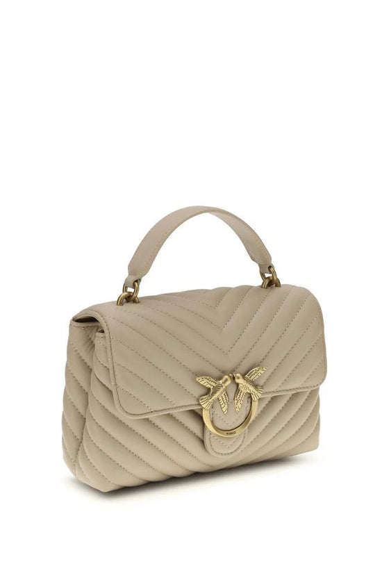 PINKO Beige Calf Leather Bos Taurus Handbag by PINKO