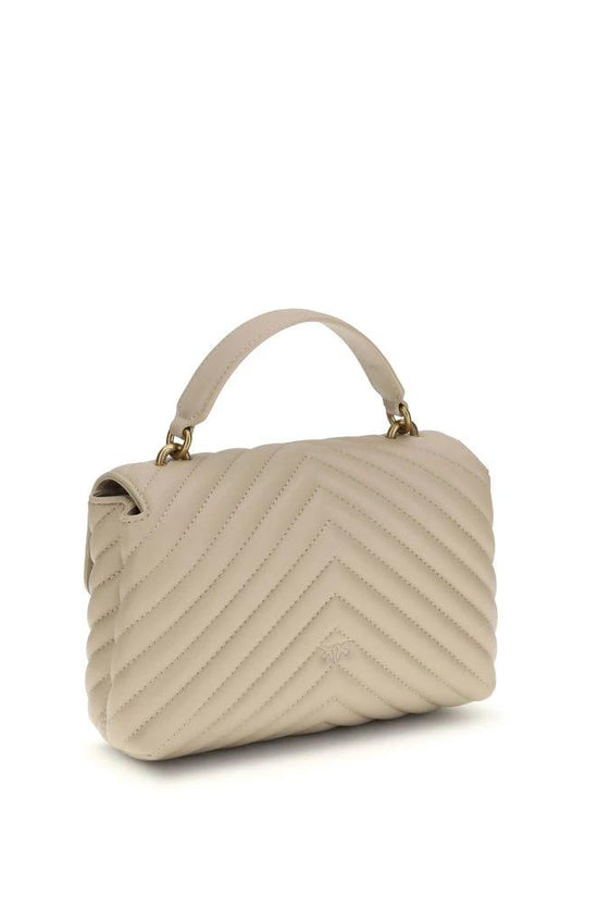 PINKO Beige Calf Leather Bos Taurus Handbag by PINKO