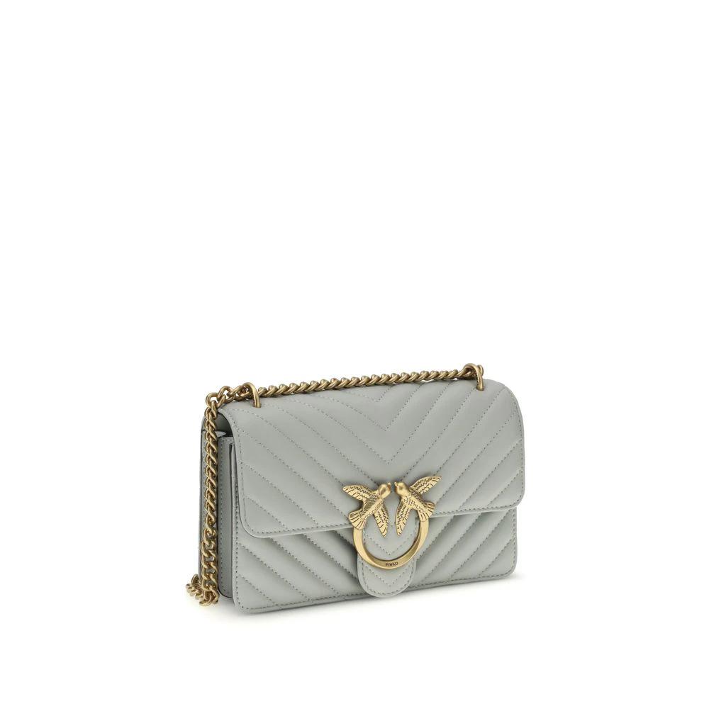 PINKO Graue Bos Taurus Kalbsleder Schultertasche by PINKO