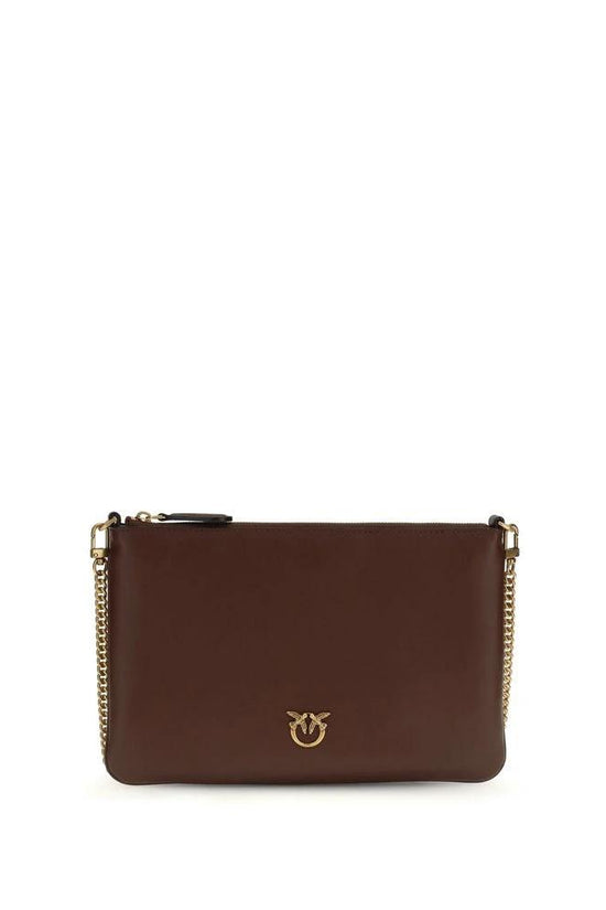 PINKO Schultertasche aus bordeauxrotem Kalbsleder Bos Taurus by PINKO