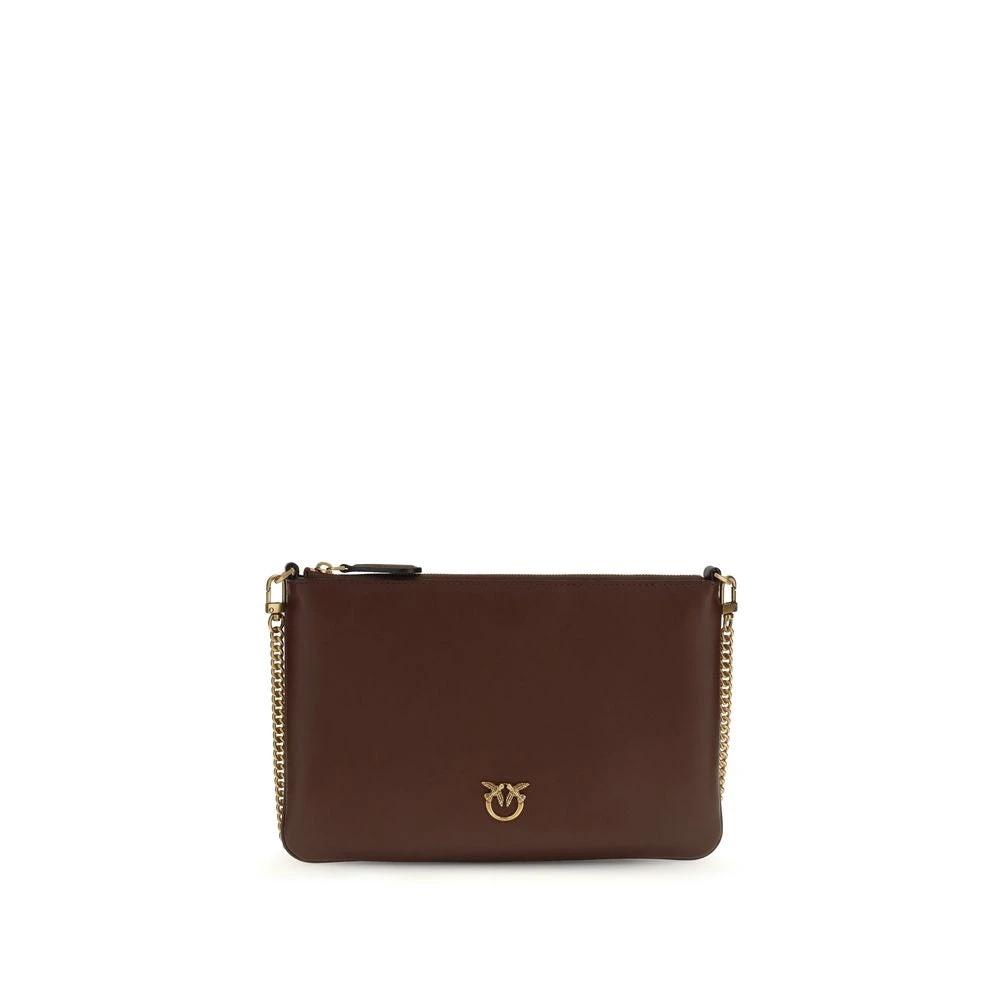 PINKO Schultertasche aus bordeauxrotem Kalbsleder Bos Taurus by PINKO