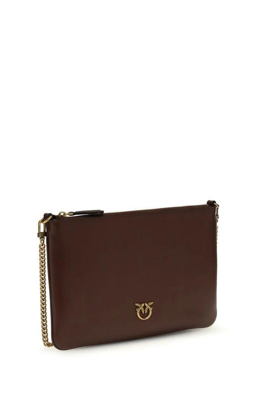 PINKO Schultertasche aus bordeauxrotem Kalbsleder Bos Taurus by PINKO